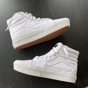 White Vans Platform High Tops